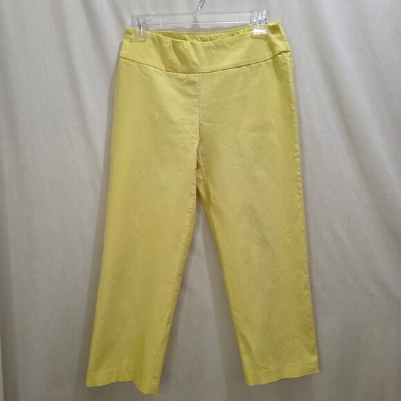 SC Montreal Cropped Bright Yellow Stretchy Pull-On Capri Pants, Size 8 - Picture 1 of 7